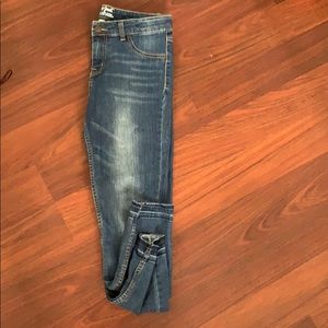 Dark washed skinny jeans